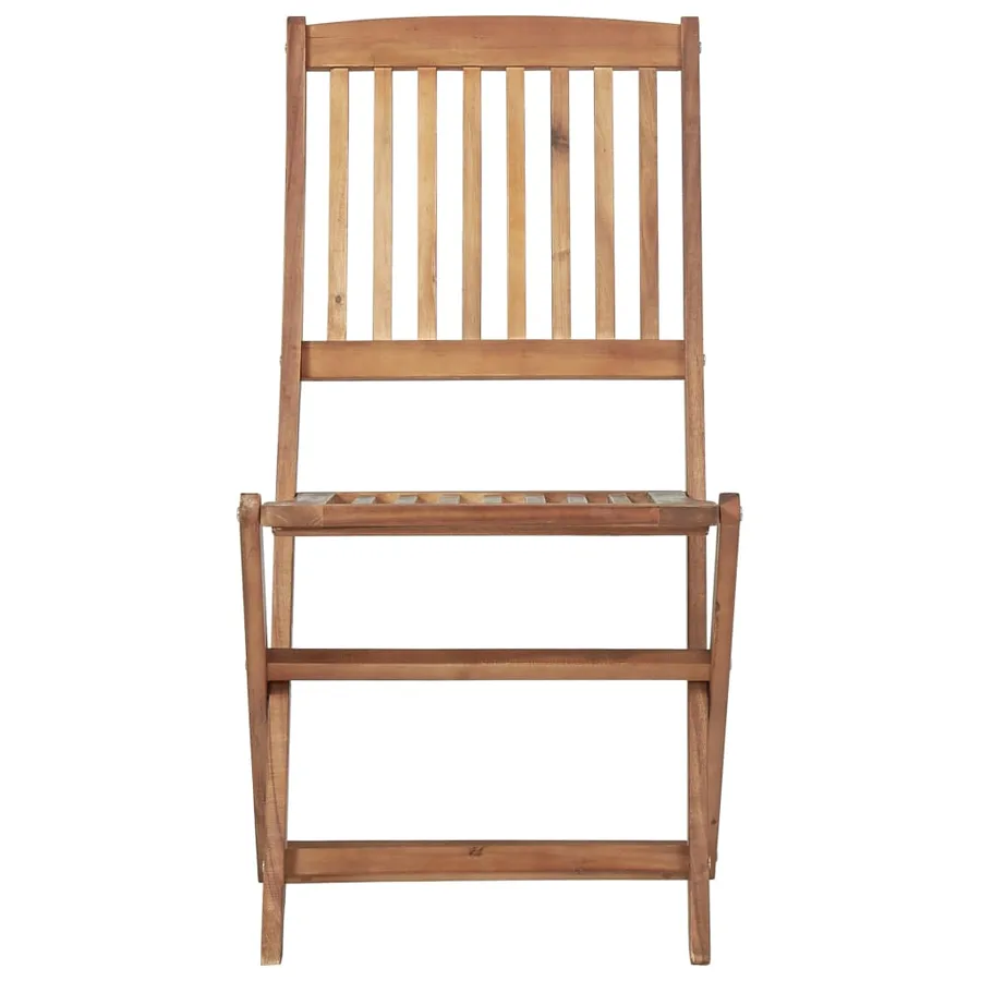 Chaises pliables de jardin lot de 8 avec coussins Bois d'acacia - 5
