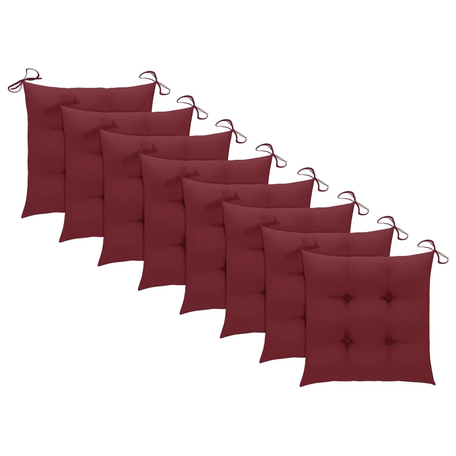 Chaises pliables de jardin lot de 8 avec coussins Bois d'acacia - 9