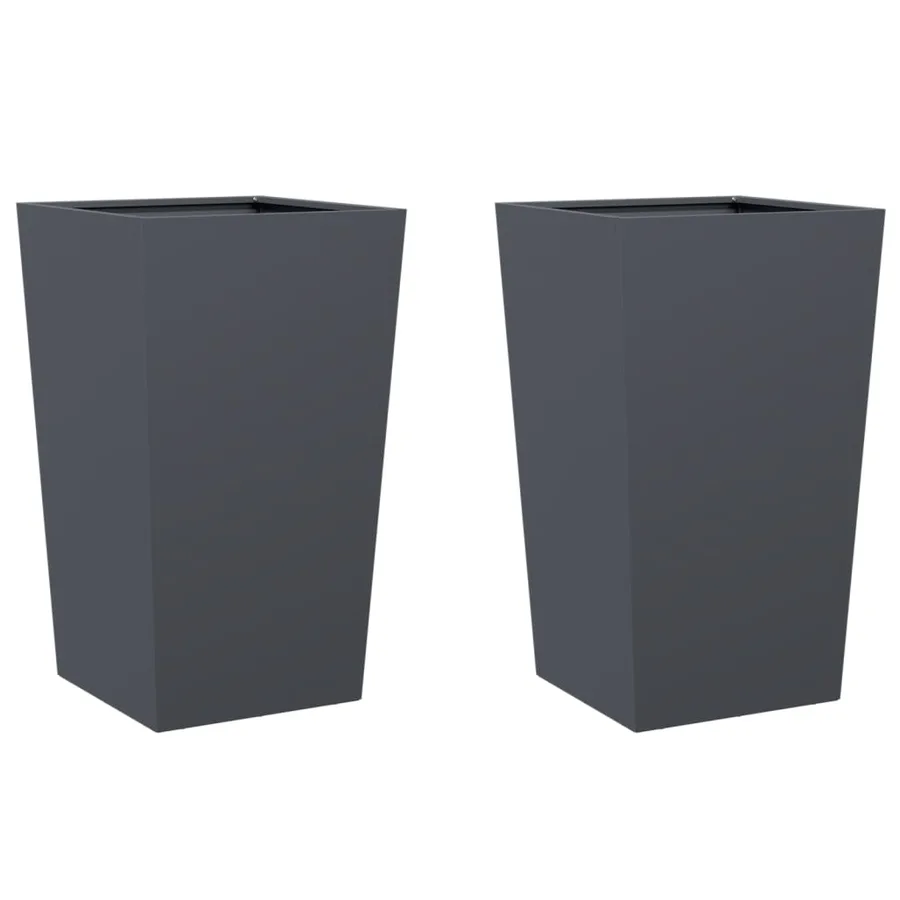 Jardinières 2 pcs anthracite 45x45x75 cm acier - 2