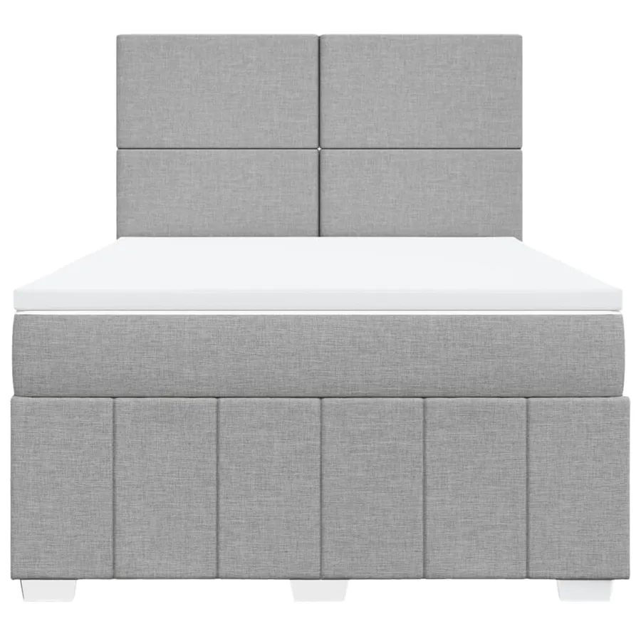 Sommier à lattes de lit avec matelas Gris clair 160x200cm Tissu - 4