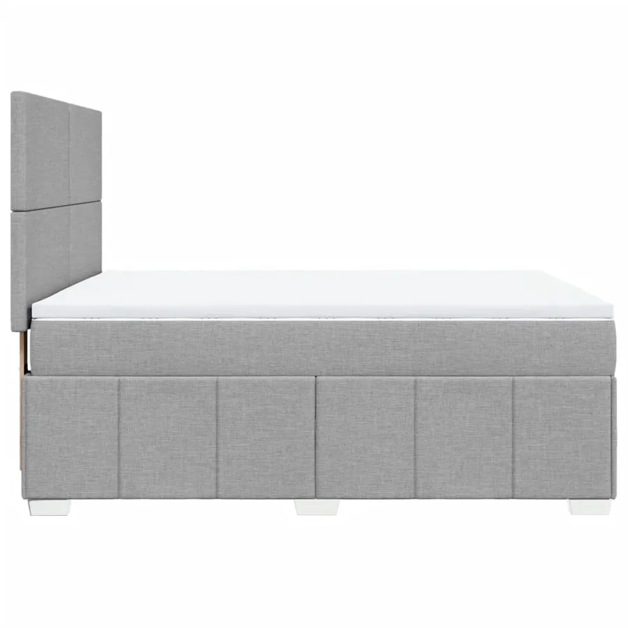 Sommier à lattes de lit avec matelas Gris clair 160x200cm Tissu - 5