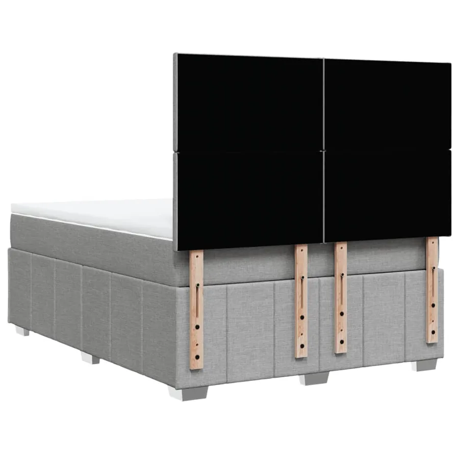 Sommier à lattes de lit avec matelas Gris clair 160x200cm Tissu - 6