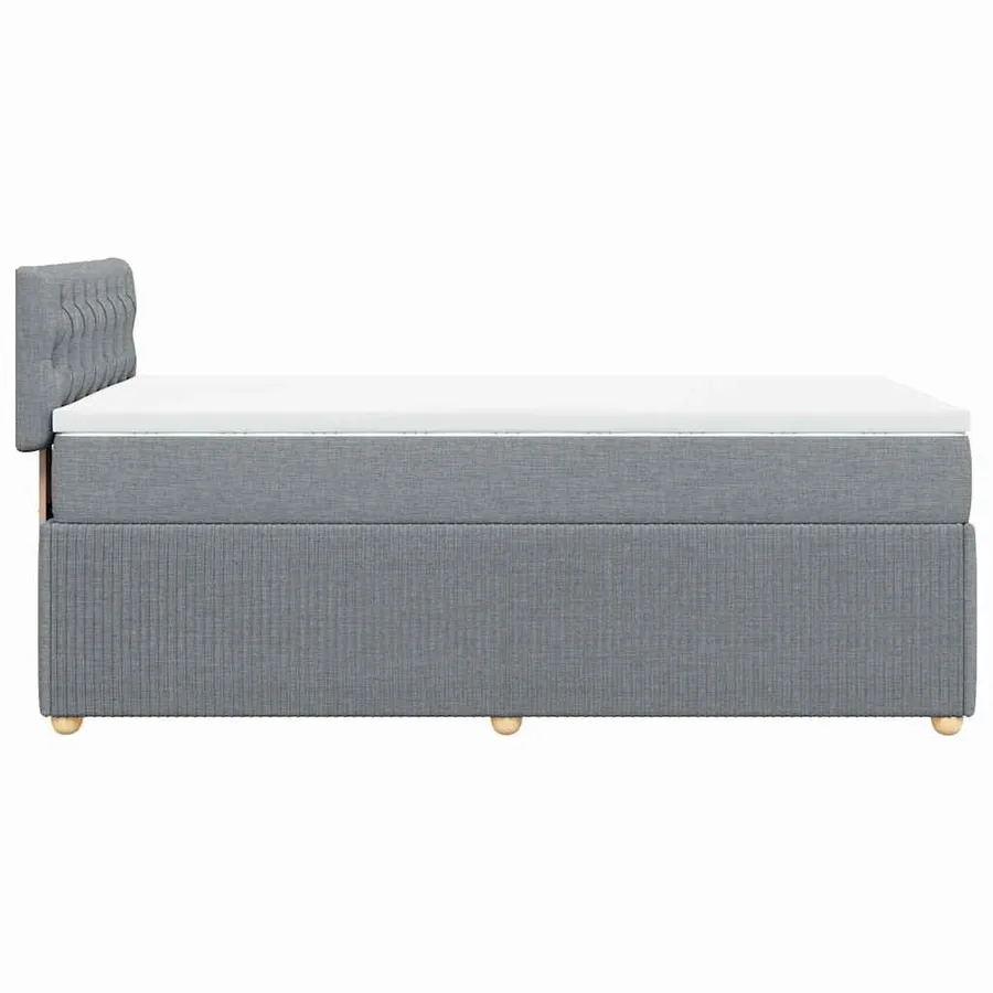 Sommier à lattes de lit avec matelas Gris clair 90x200 cm Tissu - 5