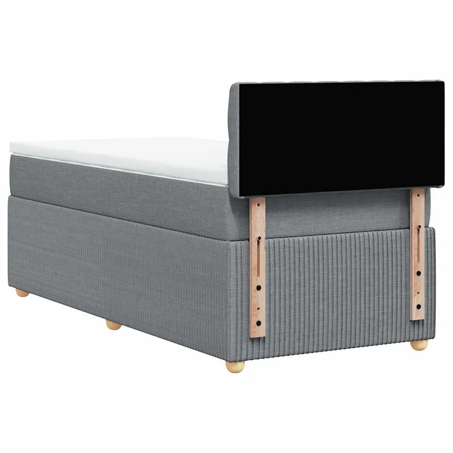 Sommier à lattes de lit avec matelas Gris clair 90x200 cm Tissu - 6