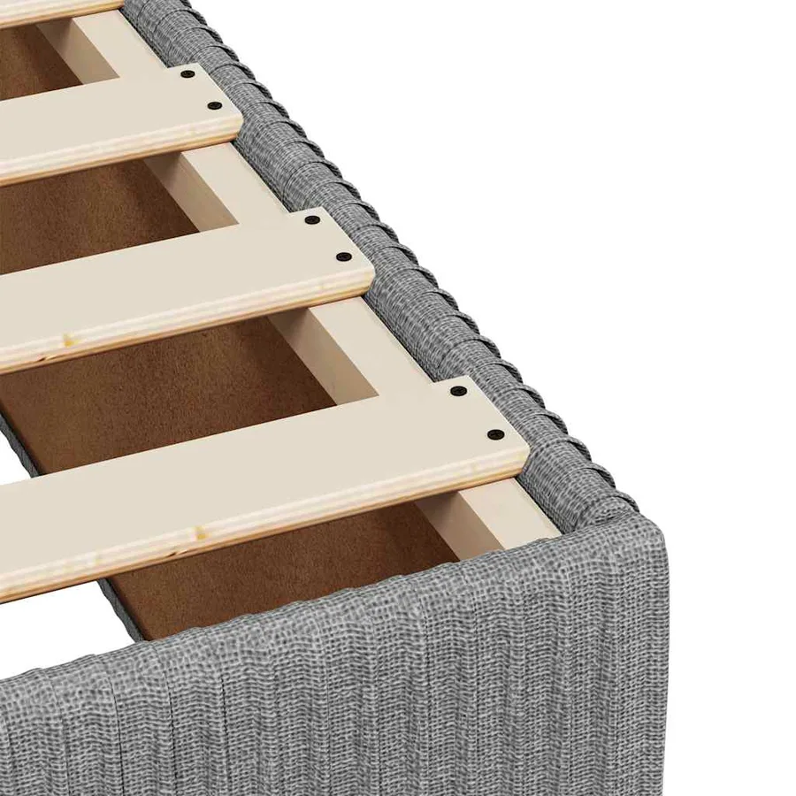 Sommier à lattes de lit avec matelas Gris clair 90x200 cm Tissu - 11