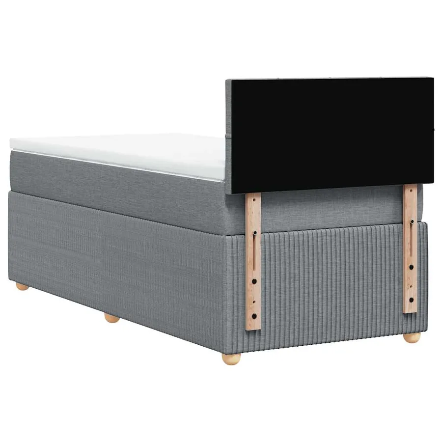 Sommier à lattes de lit avec matelas Gris clair 100x200cm Tissu - 6