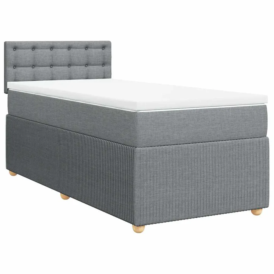 Sommier à lattes de lit avec matelas gris clair 80x200 cm tissu - 2