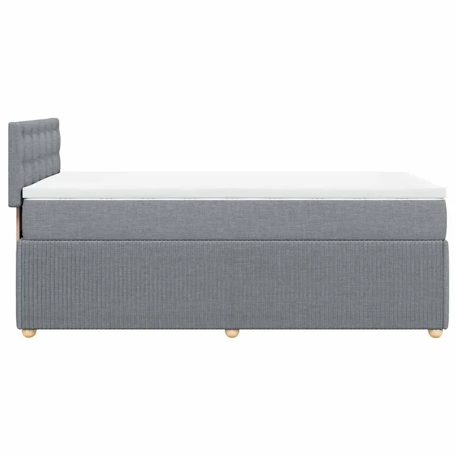 Sommier à lattes de lit avec matelas gris clair 80x200 cm tissu - 5