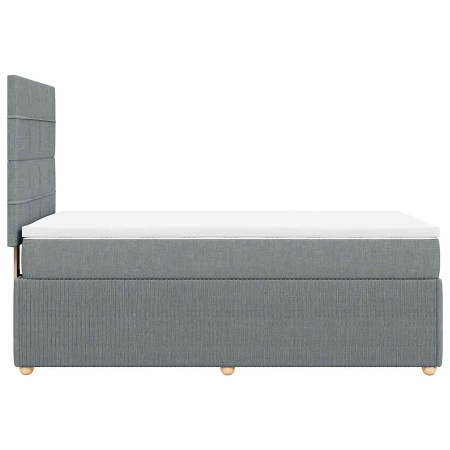 Sommier à lattes de lit avec matelas Gris clair 90x200 cm Tissu - 5