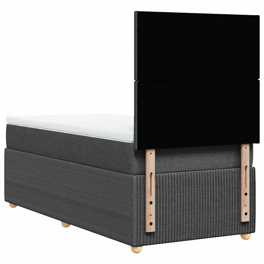 Sommier à lattes de lit avec matelas Gris foncé 80x200 cm Tissu - 6