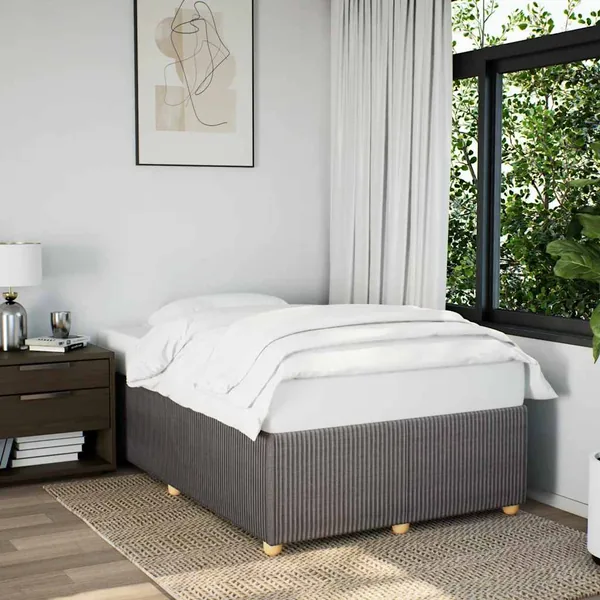 Cadre de lit sans matelas taupe 120x190 cm tissu