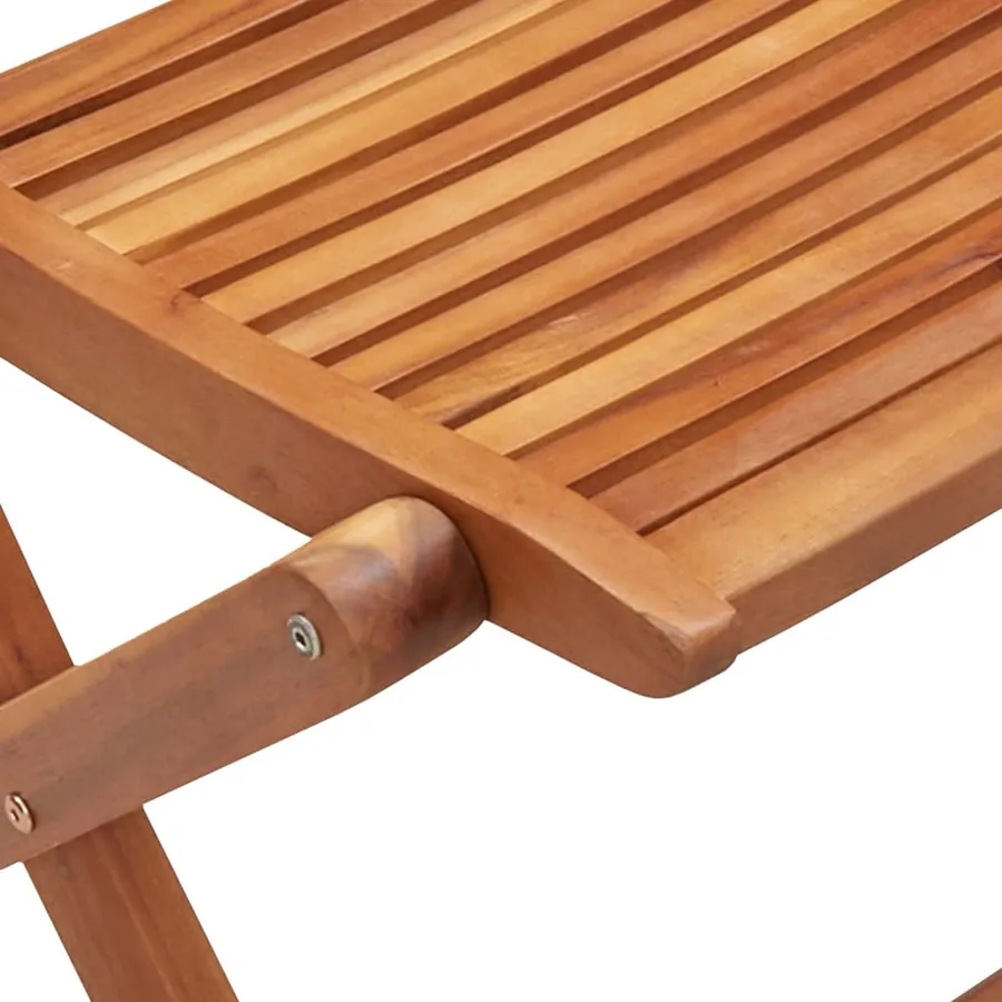 Chaises pliantes de jardin lot de 2 bois d'acacia solide - 8