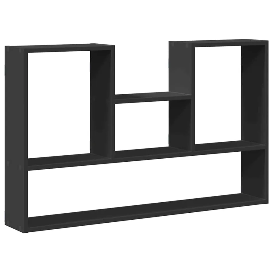 Étagère murale noir 99x15x60 cm bois d'ingénierie - 2