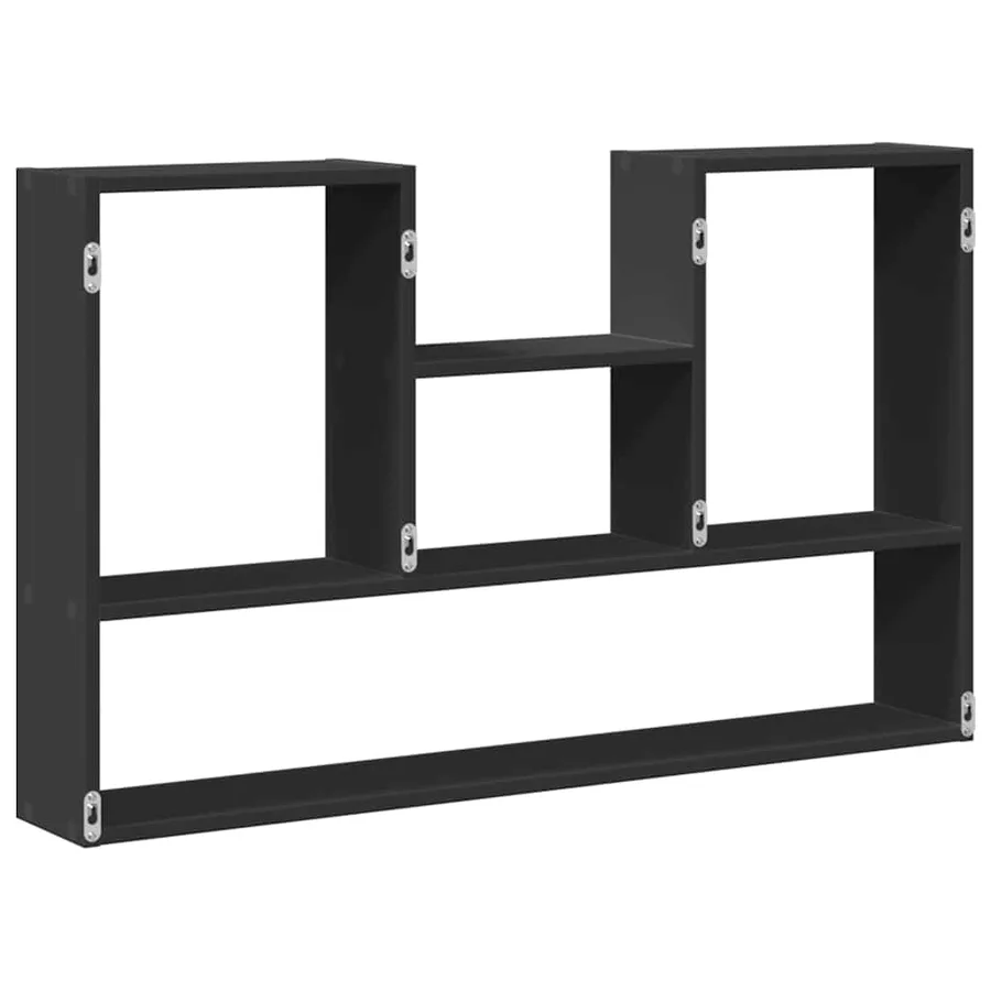 Étagère murale noir 99x15x60 cm bois d'ingénierie - 6