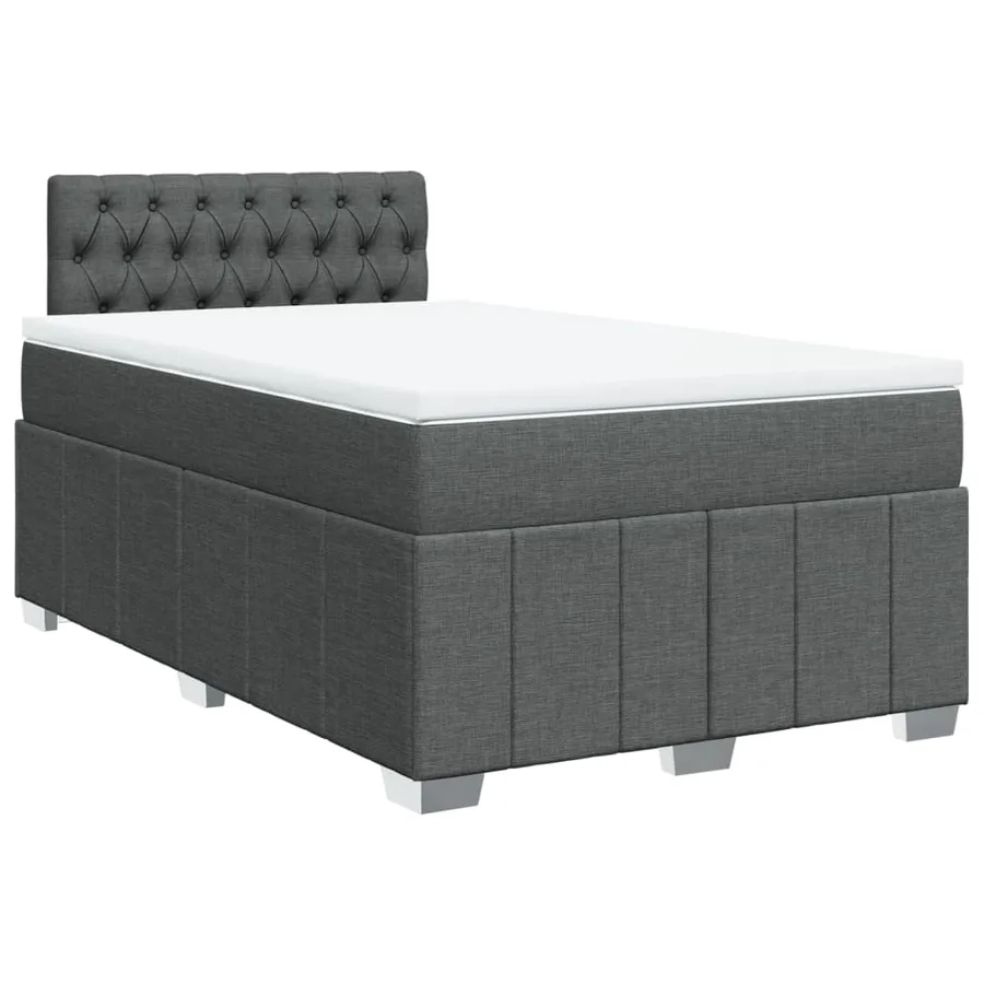 Sommier à lattes de lit avec matelas Gris foncé 120x200cm Tissu - 3
