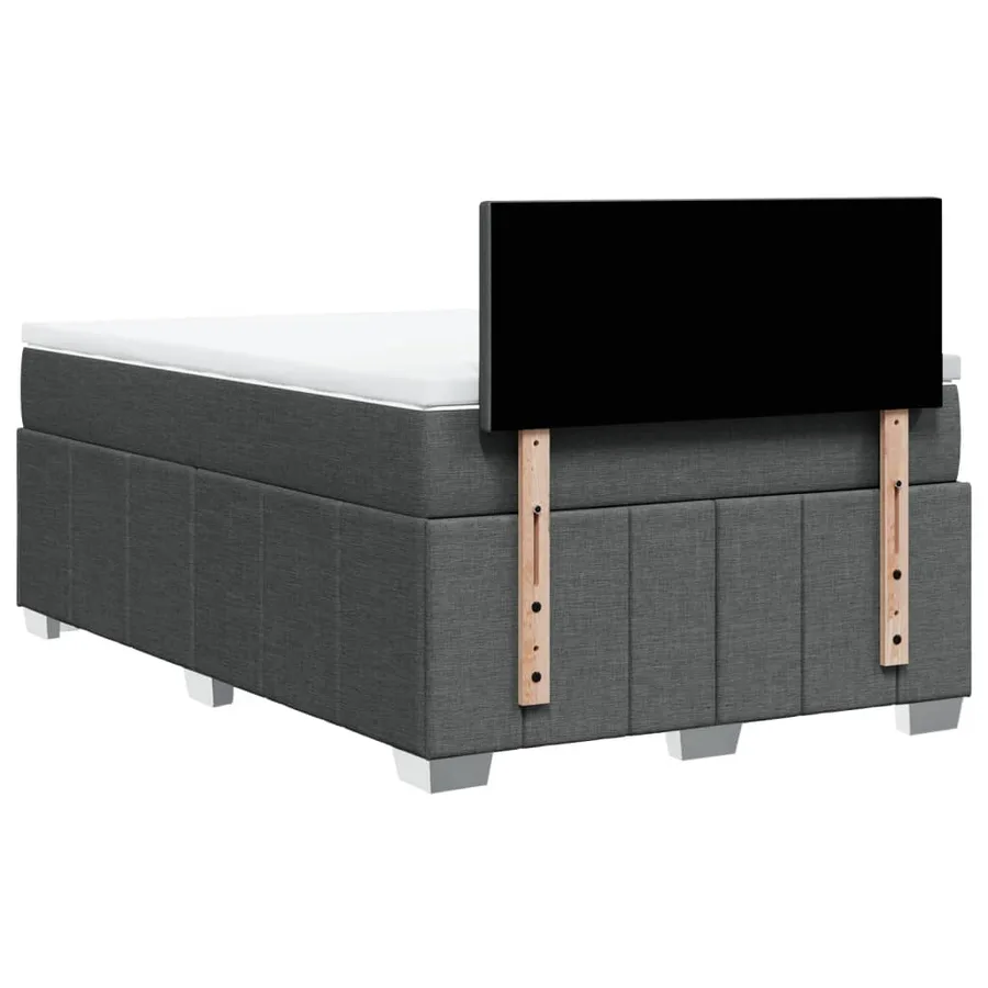 Sommier à lattes de lit avec matelas Gris foncé 120x200cm Tissu - 8