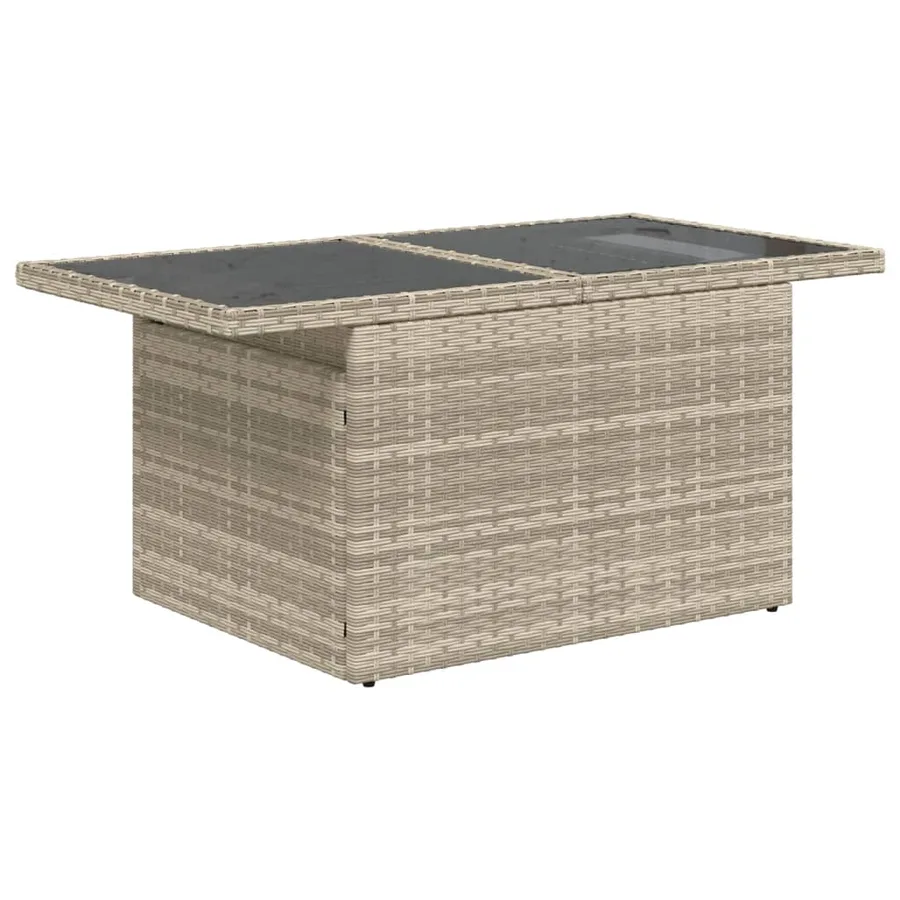 Salon de jardin avec coussins 10 pcs gris clair résine tressée - 3
