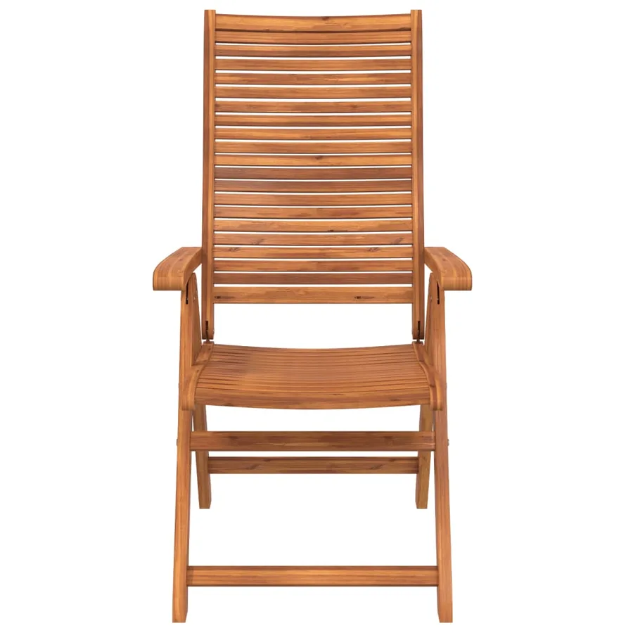 Chaises inclinables de jardin lot de 8 bois massif acacia - 4