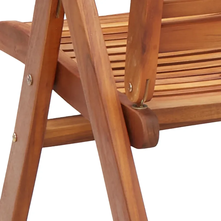 Chaises inclinables de jardin lot de 8 bois massif acacia - 7