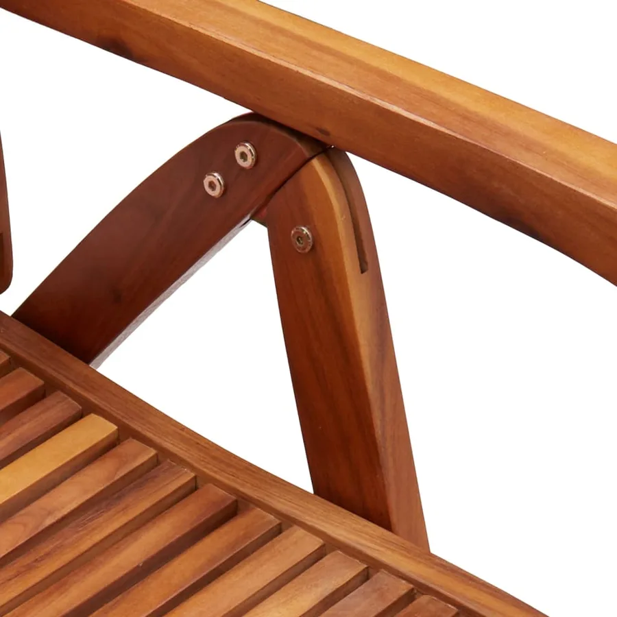 Chaises inclinables de jardin lot de 8 bois massif acacia - 8