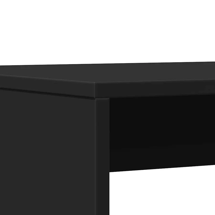 Ensemble table à manger et bancs 3 pcs noir bois d'ingénierie - 8