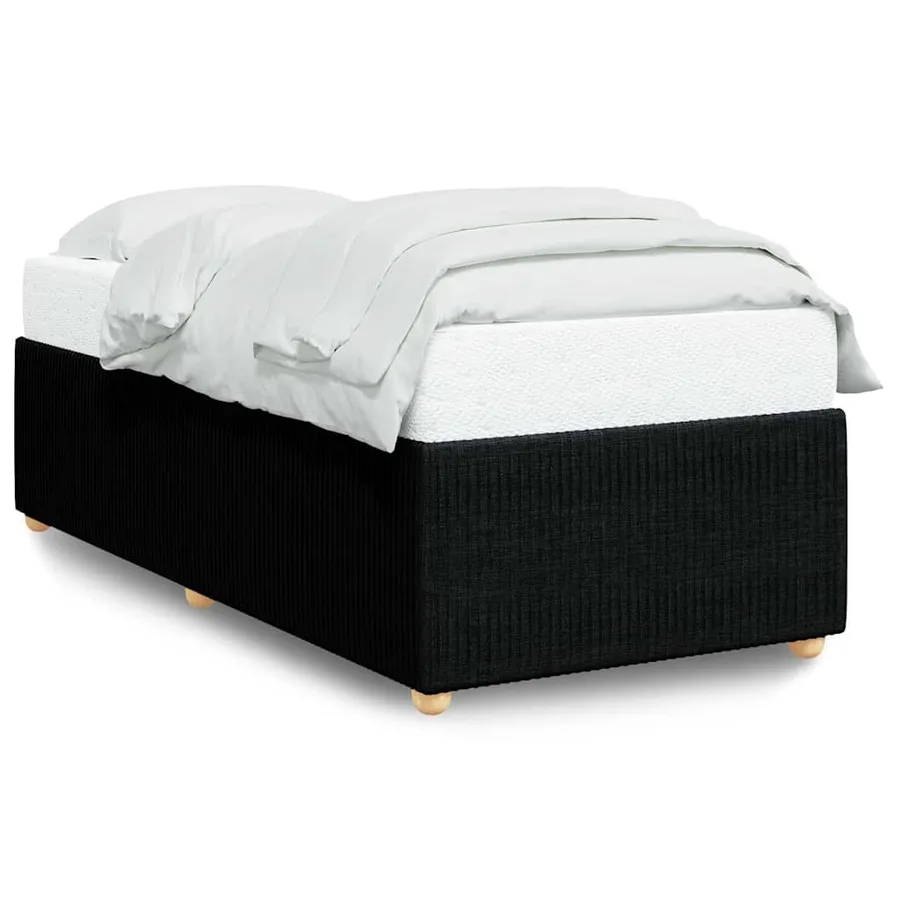 Cadre de lit sans matelas noir 80x200 cm tissu - 2