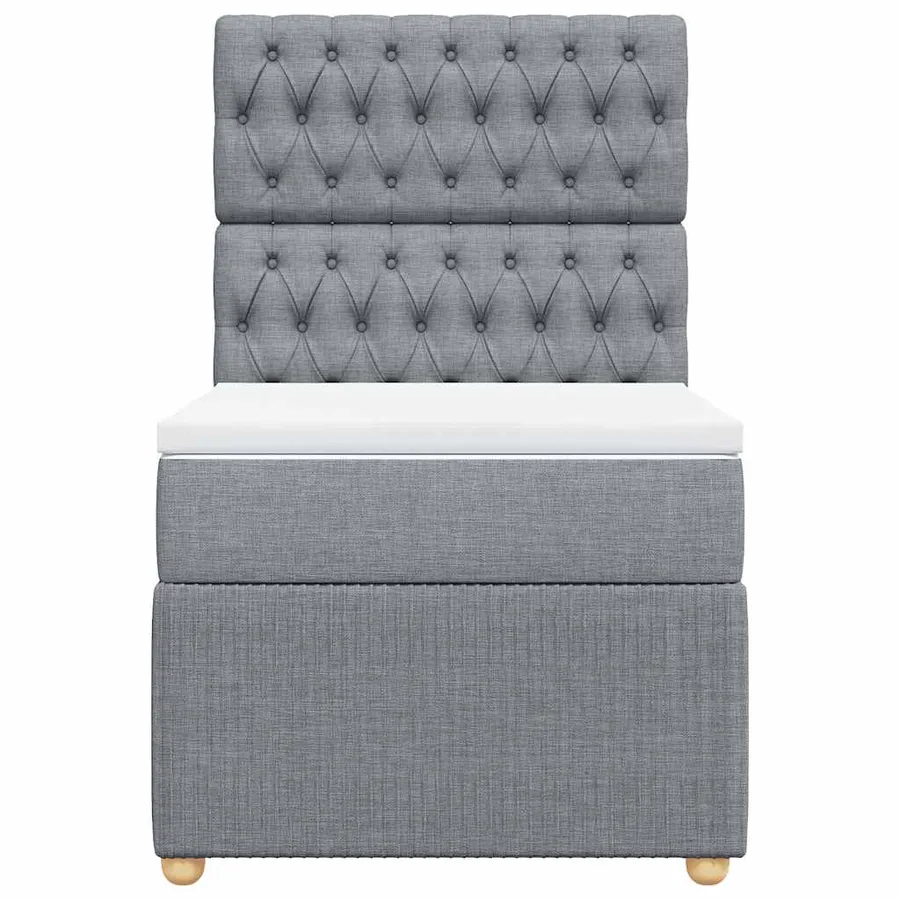 Sommier à lattes de lit avec matelas gris clair 80x200 cm tissu - 6