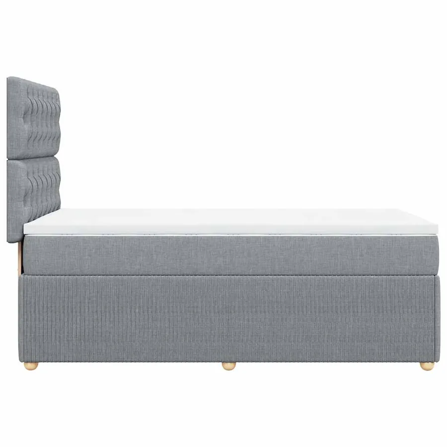 Sommier à lattes de lit avec matelas gris clair 80x200 cm tissu - 7