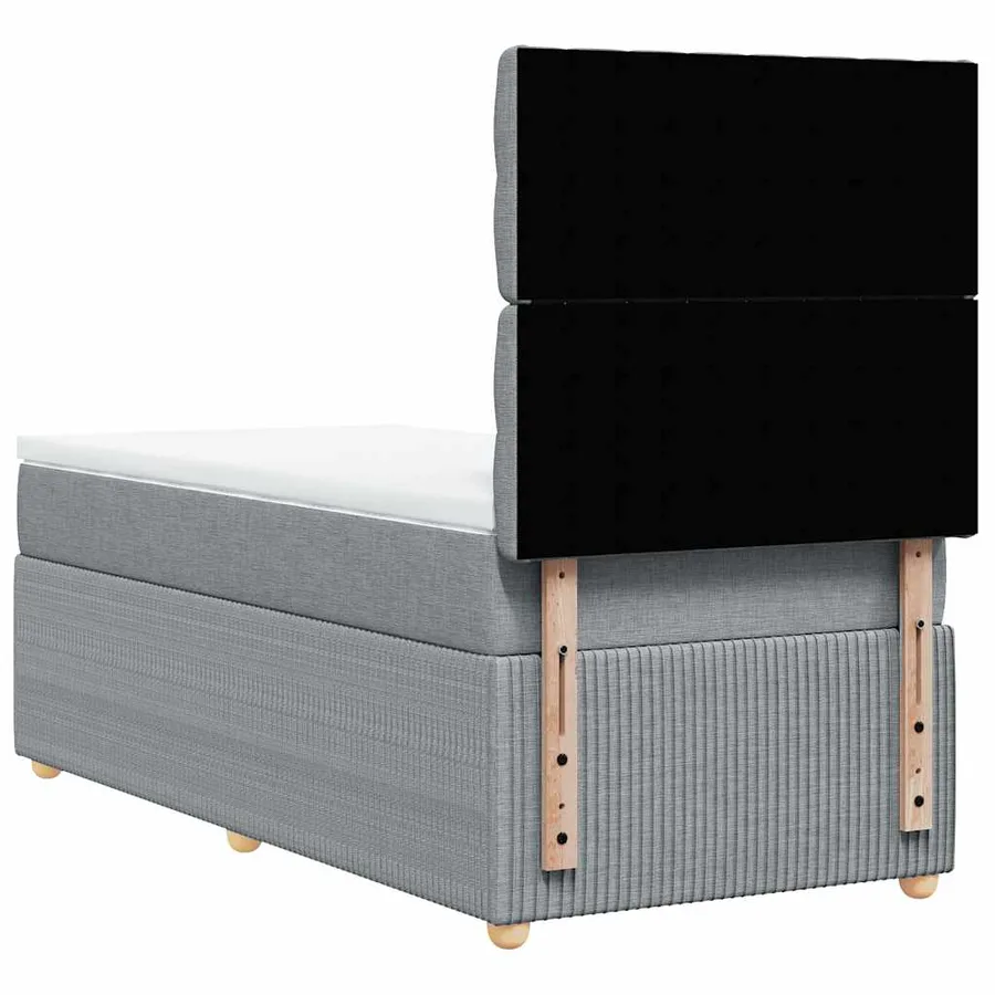 Sommier à lattes de lit avec matelas gris clair 80x200 cm tissu - 8