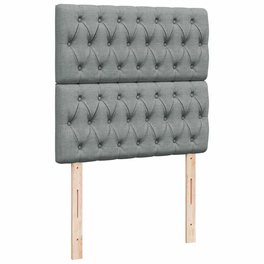 Sommier à lattes de lit avec matelas gris clair 80x200 cm tissu - 9