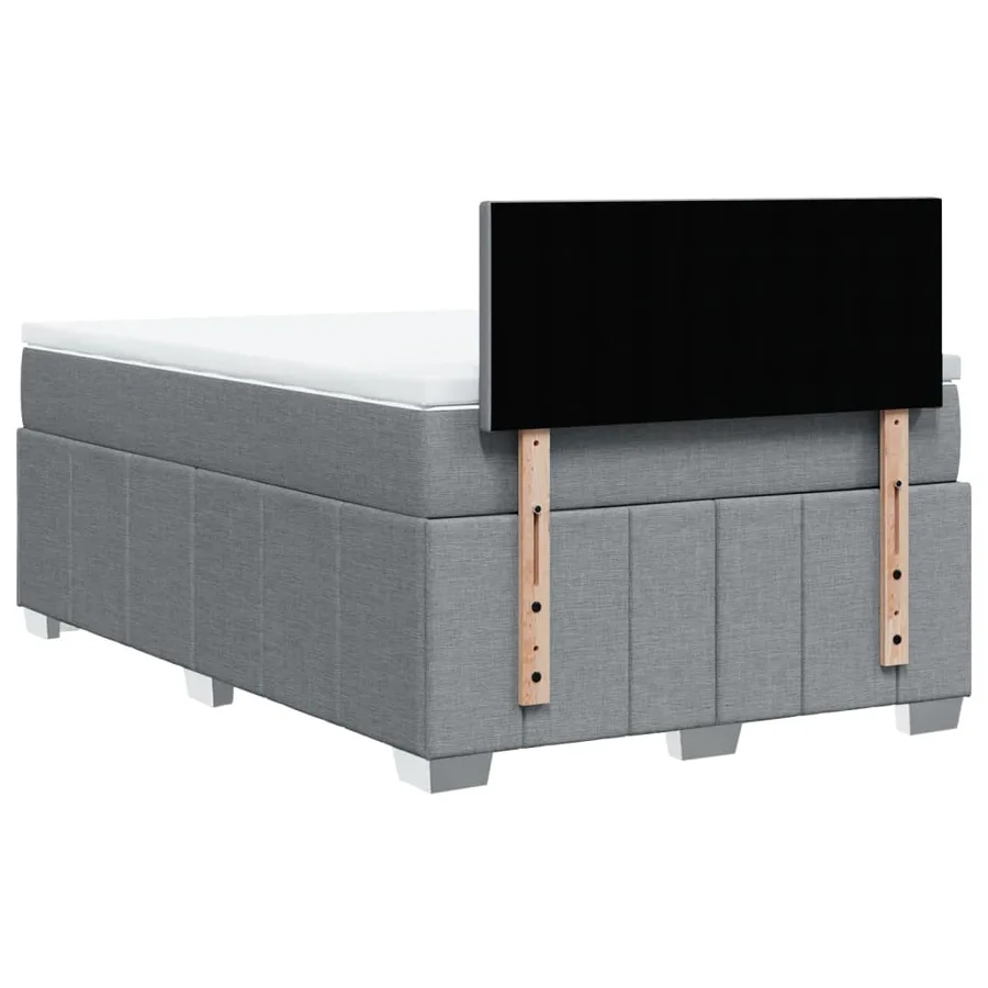 Sommier à lattes de lit avec matelas Gris clair 120x200cm Tissu - 6