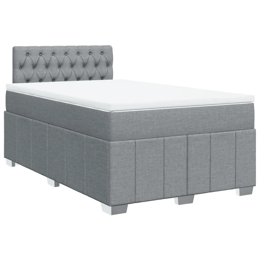 Sommier à lattes de lit avec matelas Gris clair 120x200cm Tissu - 2