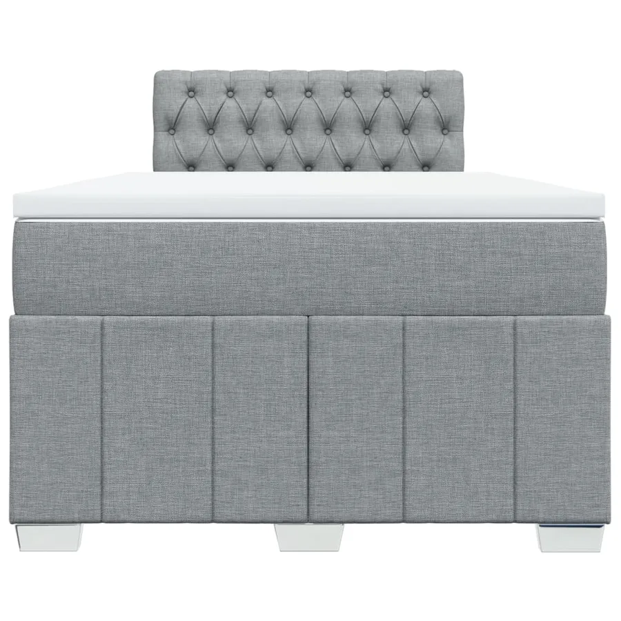 Sommier à lattes de lit avec matelas Gris clair 120x200cm Tissu - 4