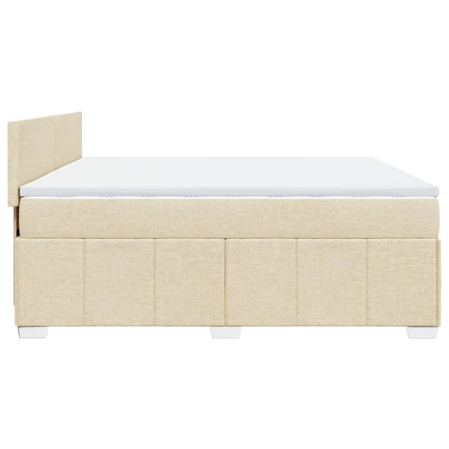 Sommier à lattes de lit avec matelas Crème 180x200 cm Tissu - 5