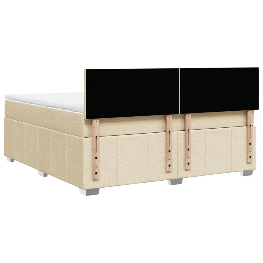 Sommier à lattes de lit avec matelas Crème 180x200 cm Tissu - 6