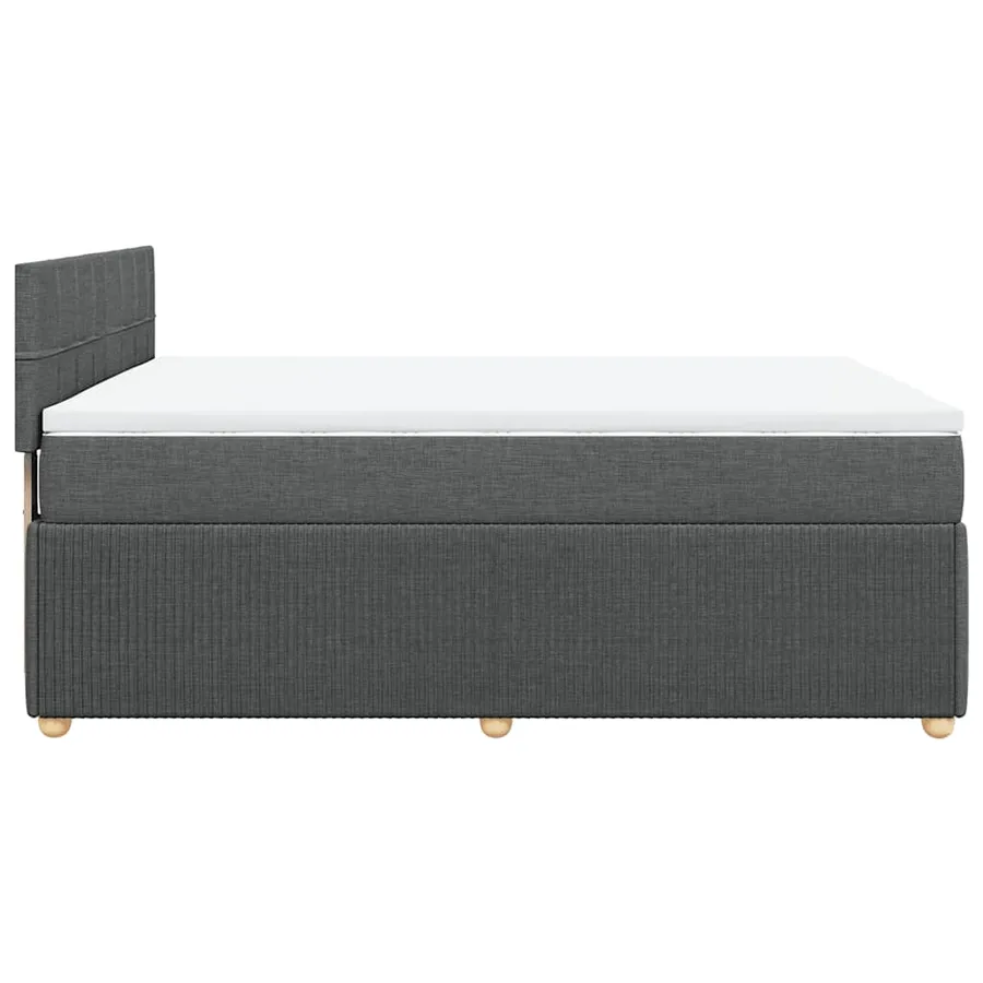 Sommier à lattes de lit avec matelas Gris foncé 140x200cm Tissu - 5