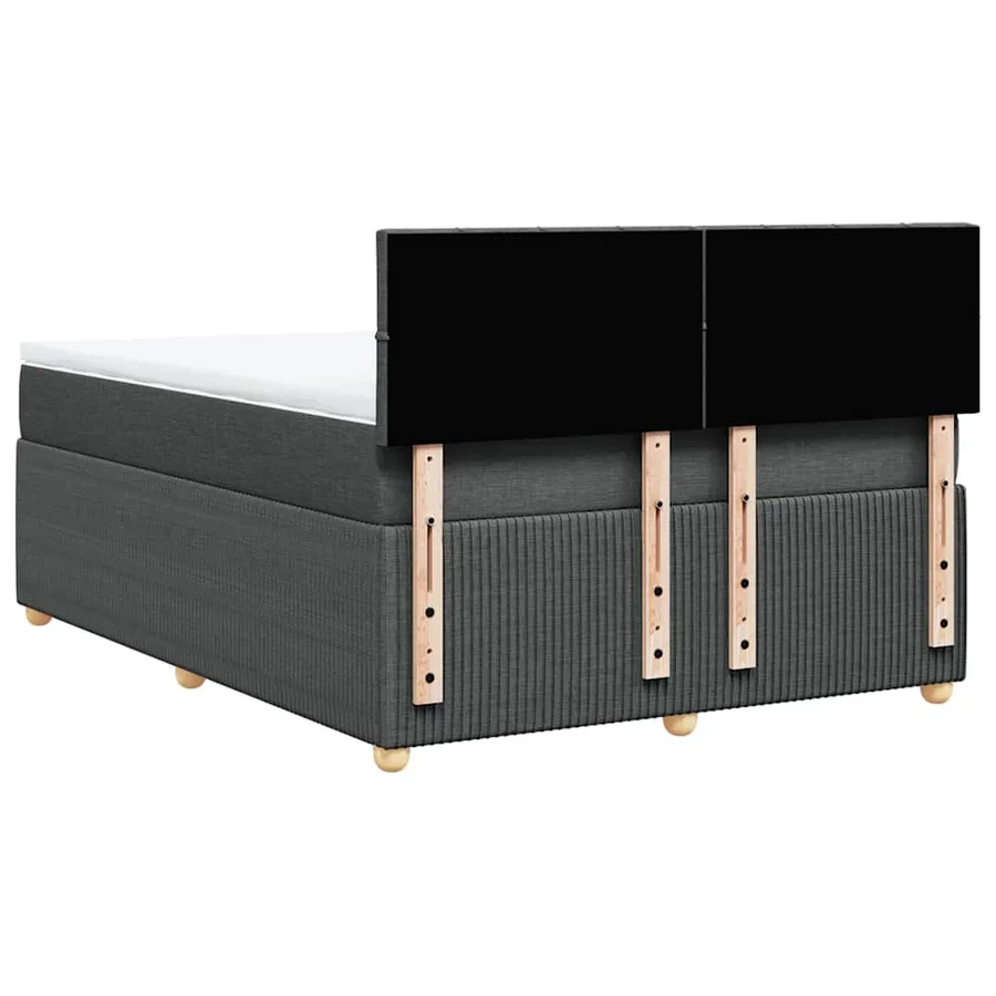 Sommier à lattes de lit avec matelas Gris foncé 140x200cm Tissu - 6