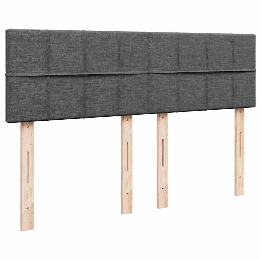 Sommier à lattes de lit avec matelas Gris foncé 140x200cm Tissu - 7