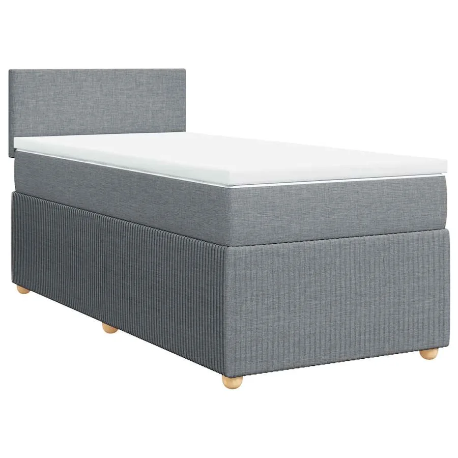 Sommier à lattes de lit avec matelas gris clair 80x200 cm tissu - 2
