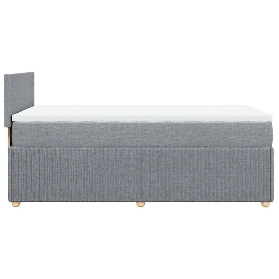 Sommier à lattes de lit avec matelas gris clair 80x200 cm tissu - 5