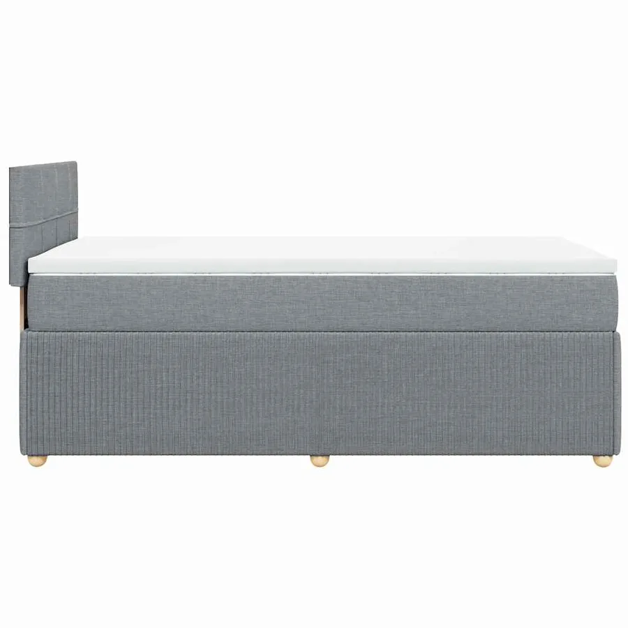 Sommier à lattes de lit avec matelas gris clair 80x200 cm tissu - 5