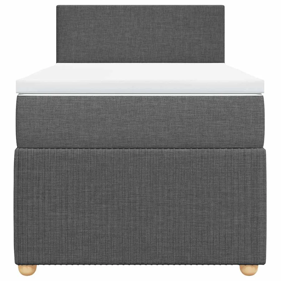 Sommier à lattes de lit avec matelas Gris foncé 80x200 cm Tissu - 6