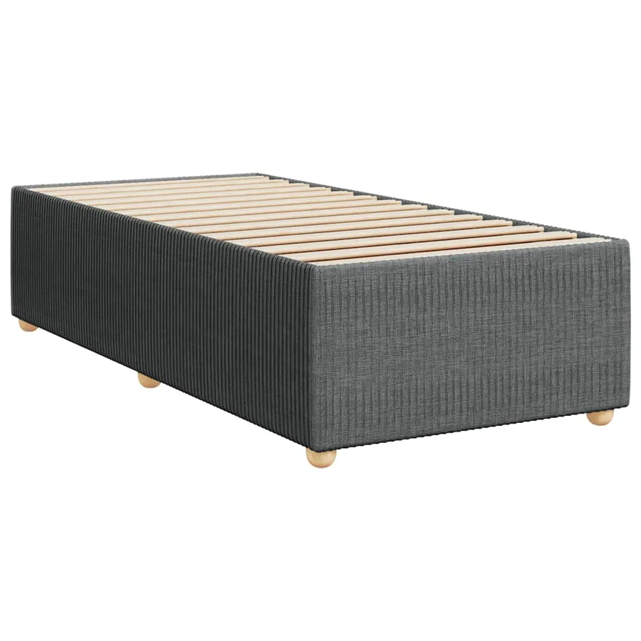 Sommier à lattes de lit avec matelas Gris foncé 80x200 cm Tissu - 9