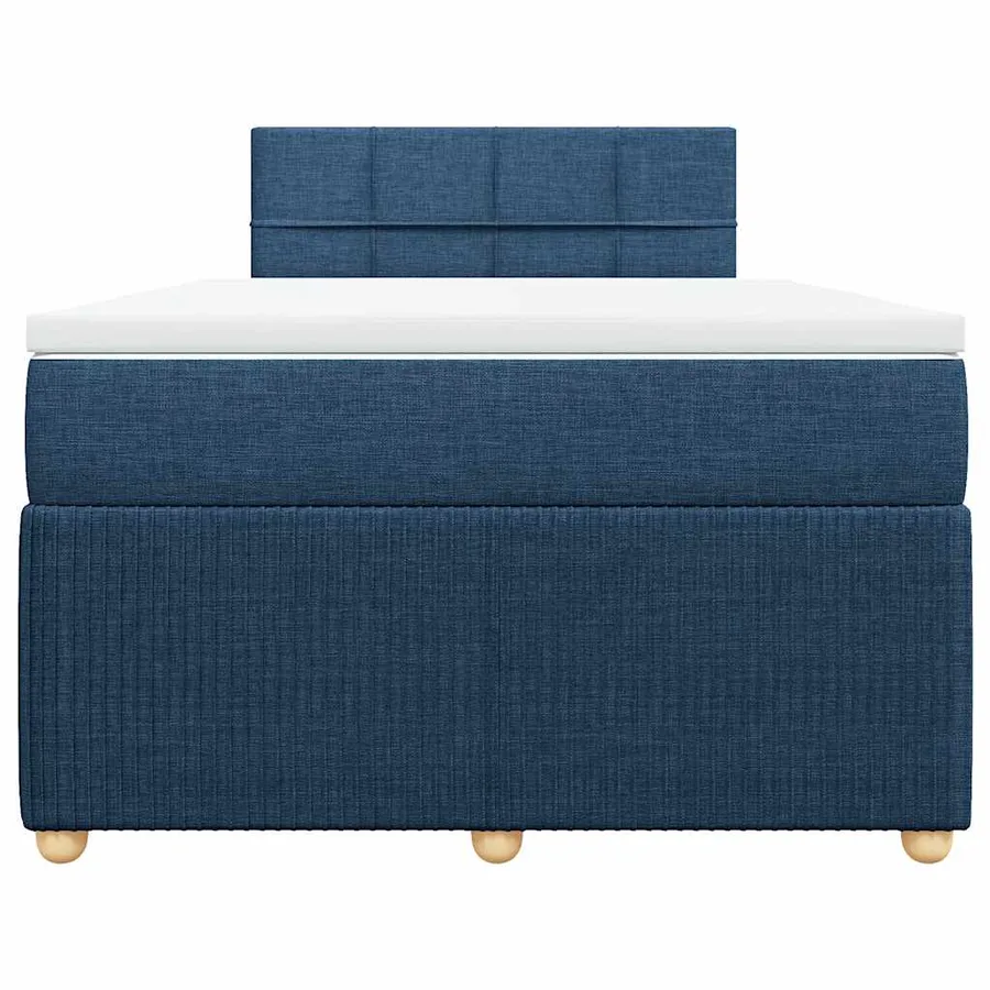 Sommier à lattes de lit avec matelas bleu 120x190 cm tissu - 6