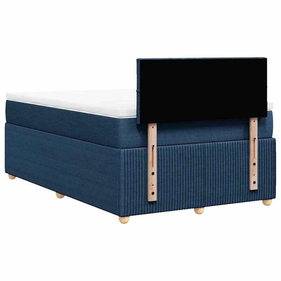 Sommier à lattes de lit avec matelas bleu 120x190 cm tissu - 8