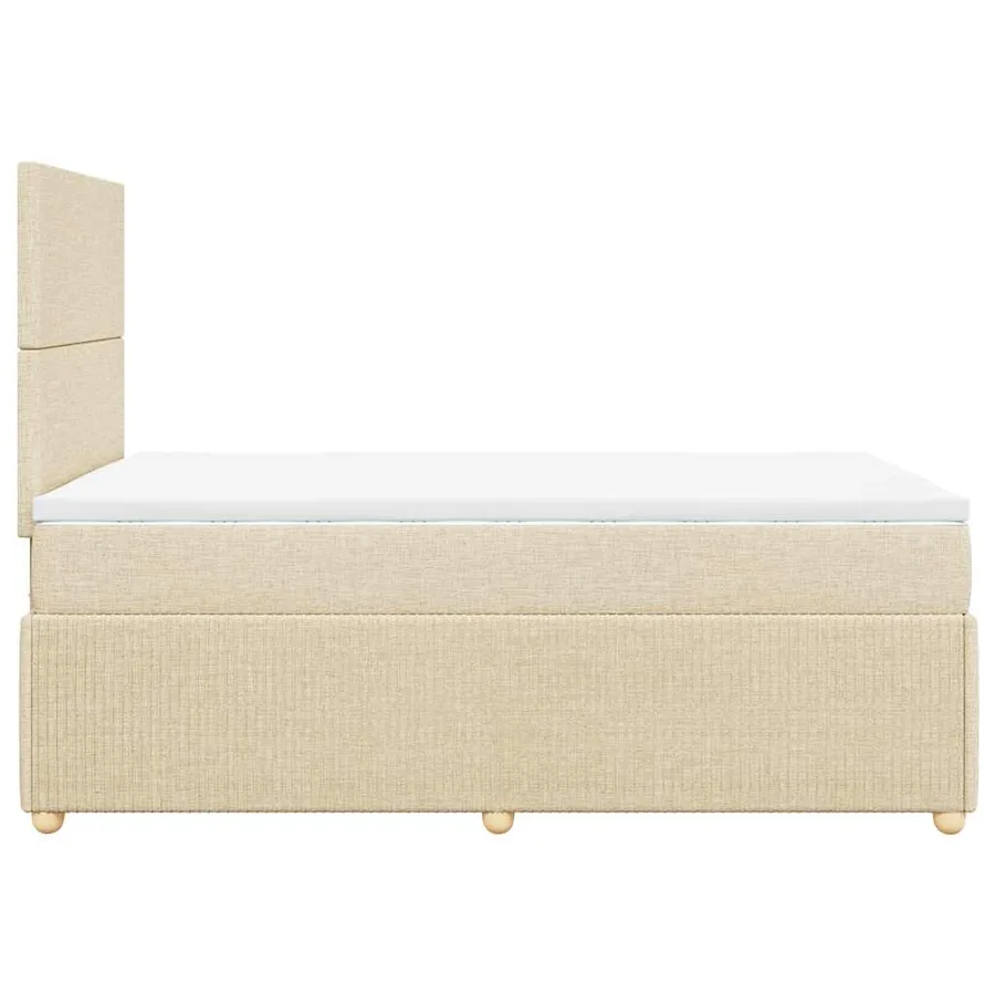 Sommier à lattes de lit avec matelas crème 120x190 cm tissu - 5