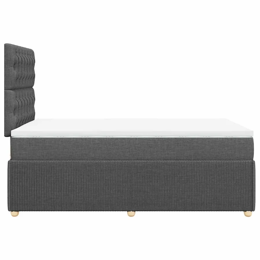 Sommier à lattes de lit avec matelas gris foncé 120x190cm tissu - 5