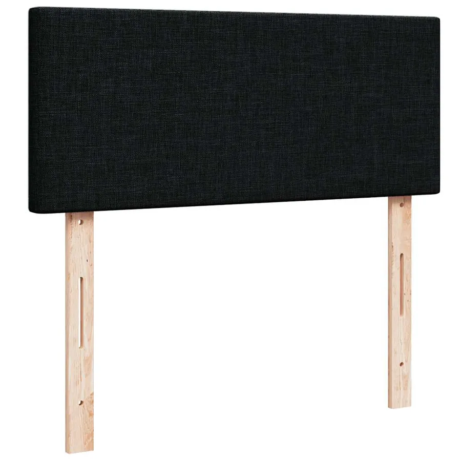 Sommier à lattes de lit avec matelas noir 120x190 cm tissu - 12