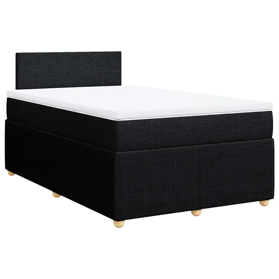 Sommier à lattes de lit avec matelas noir 120x190 cm tissu - 3