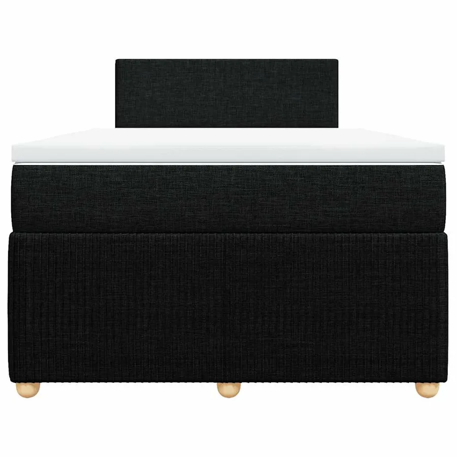 Sommier à lattes de lit avec matelas noir 120x190 cm tissu - 6